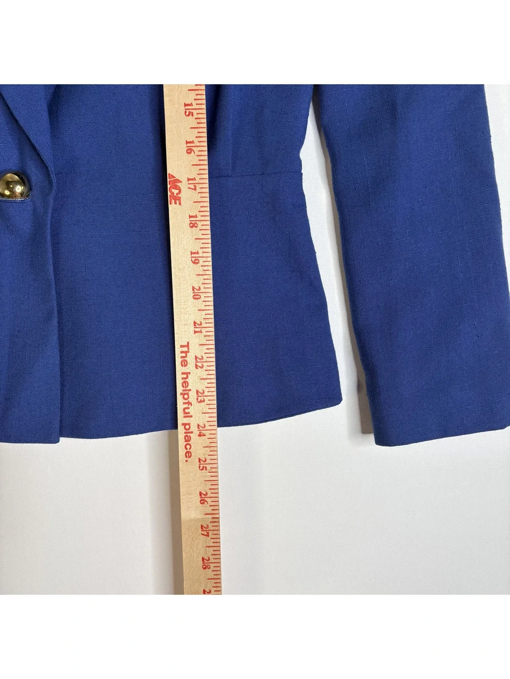 Vintage Le Suit Royal Blue Skirt Suit Set Blazer Midi Skirt